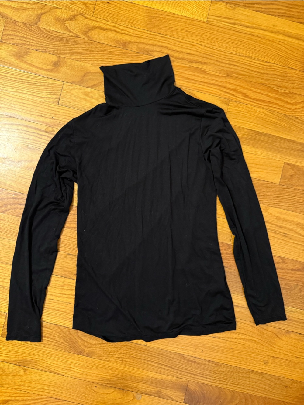 Black Long-Sleeve Turtleneck Top